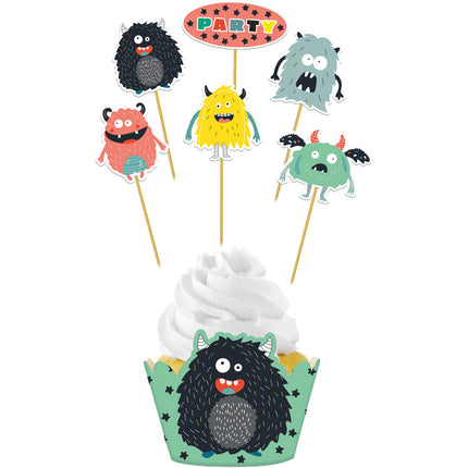 Monster Cupcake Toppers 12 Stück