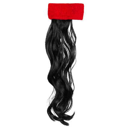 Rotes Stirnband Schwarzes Haar