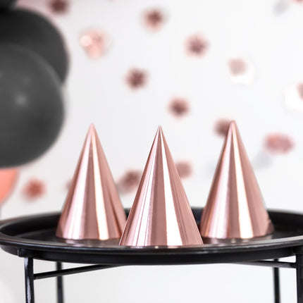 Rose Gold Party Hüte 16cm 6Stk