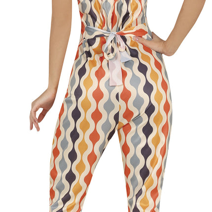 Disco 70S Jumpsuit Farbig Damen