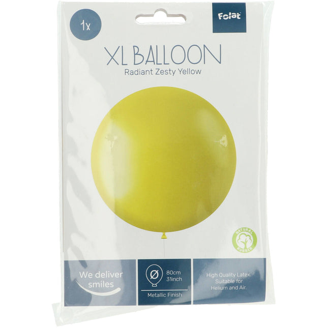 Gelber Ballon Metallic Zesty Yellow 80cm