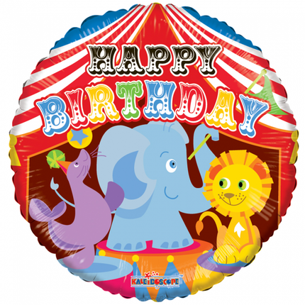 Helium Ballon Happy Birthday Zirkus 45cm leer