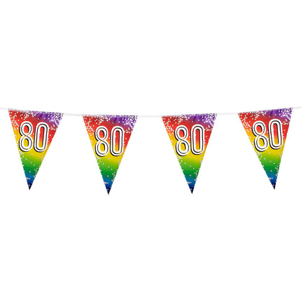 Regenbogengirlande 80 Jahre 6m