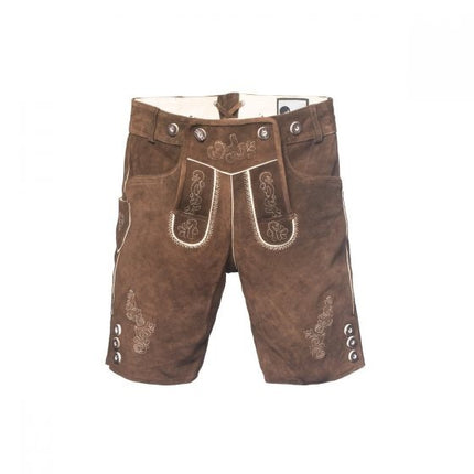 Lederhose Leder Short Dunkelbraun und Hosenträger