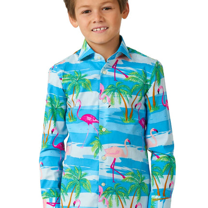 Hawaii Flamingo Shirt Junge OppoSuits