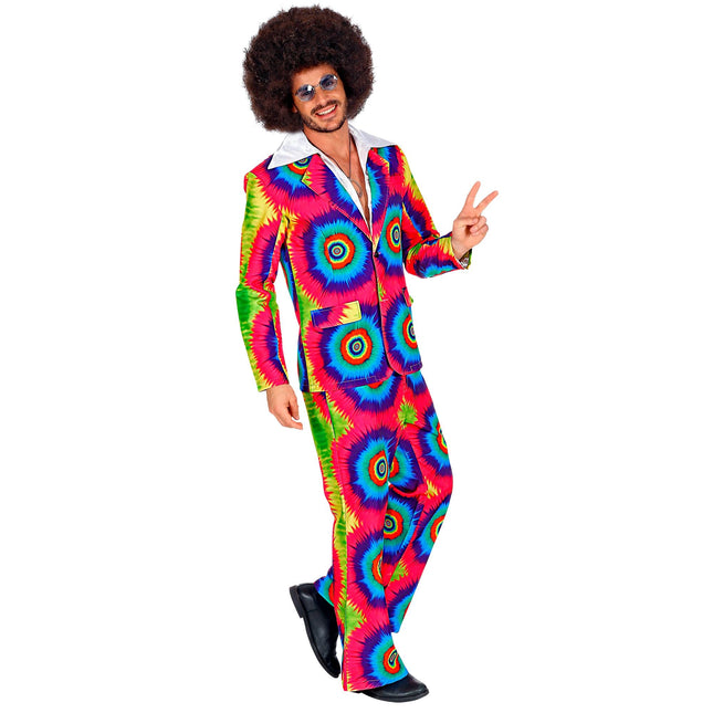 Disco 70S Kostüm Bunte Herren Groovy