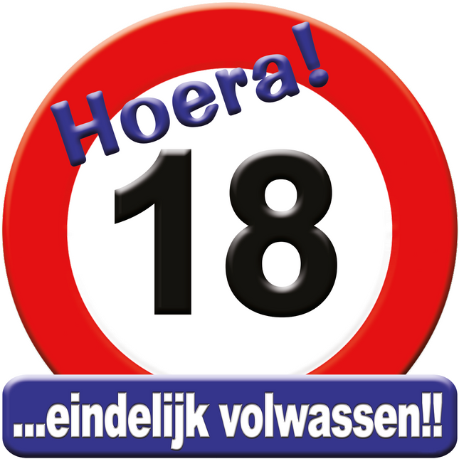 Türschild 18 Jahre Verkehrsschild 50cm