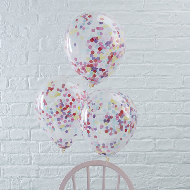 Konfetti Ballons Bunt 30cm 5Stück