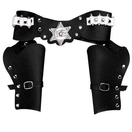 Schwarzes Holster Cowboy Double