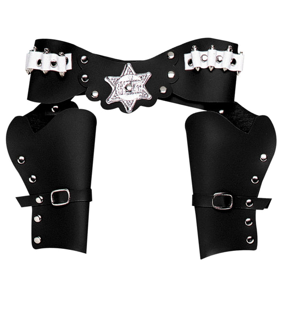 Schwarzes Holster Cowboy Double