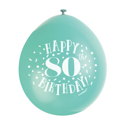 Luftballons Happy Birthday 80 Jahre 28cm 10Stk