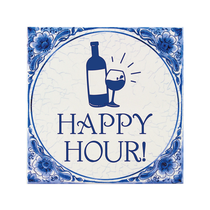 Delfter Blau Fliese Happy Hour 15cm