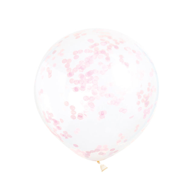 Konfetti Luftballons Hellrosa 40cm 6Stück