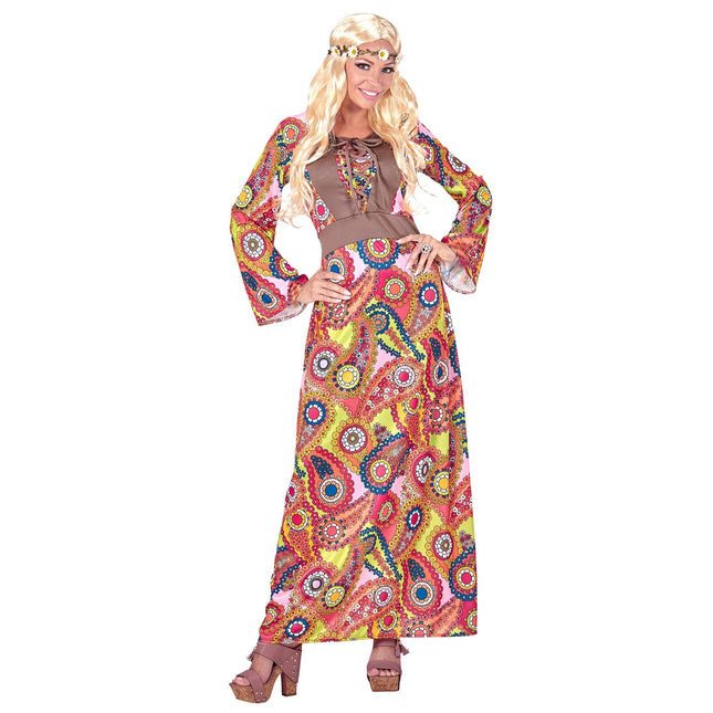 Hippie 60S Kleid Damen mit Korsett