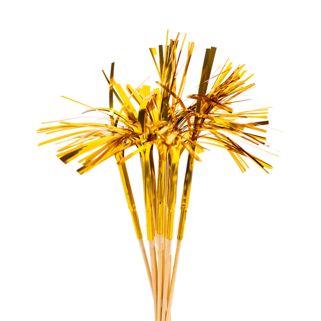 Gold Cocktail Sticks Sonnenschirm Lang 10Stk