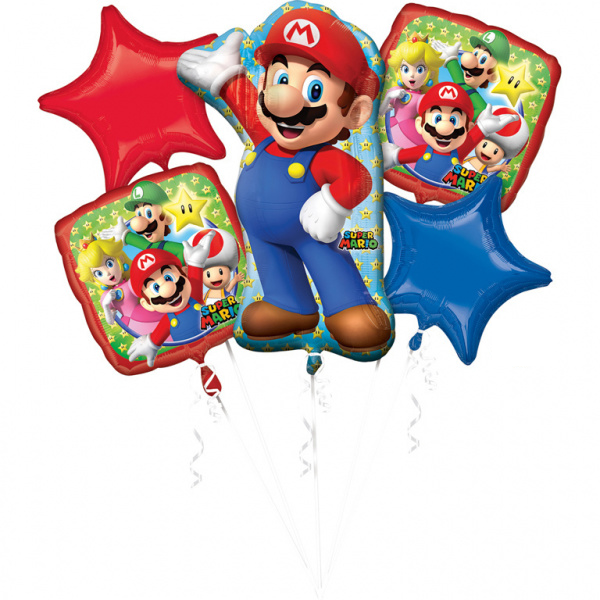 Super Mario Helium Luftballons Set 5 Stück leer