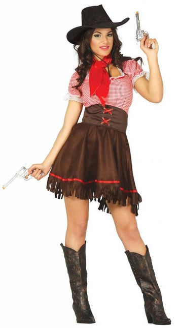 Cowgirl Kleid Braun Damen