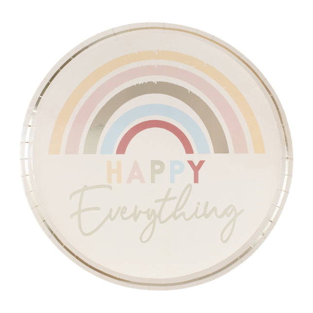 Regenbogen Teller Happy Everything 25cm 8Stk