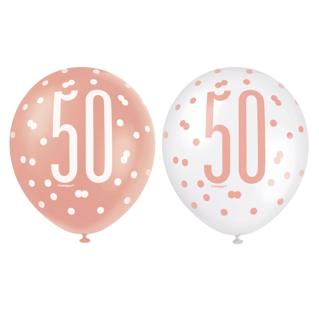 Ballons 50 Jahre Rose Gold 30cm 6Stk