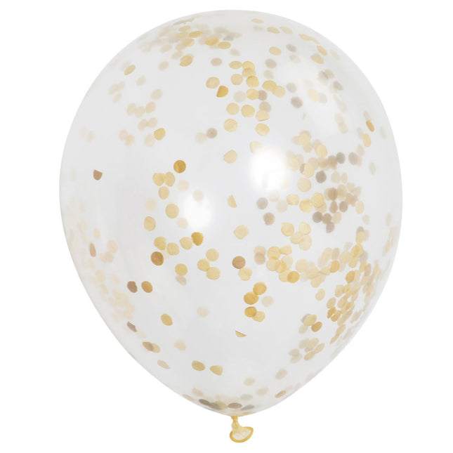 Konfetti Luftballons Gold 30,5cm 6St.