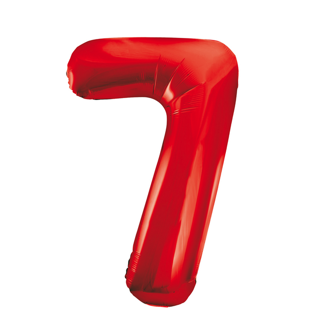 Folienballon Figur 7 Rot XL 86cm leer