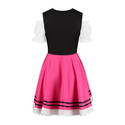 Oktoberfest Dirndlkleid Oktoberfest Schwarz Rosa Damen 2 Stück