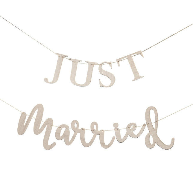 Girlande Just Married Wood 1.5m