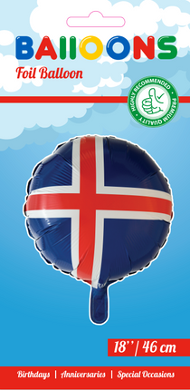 Heliumballon Flagge Island 45cm leer