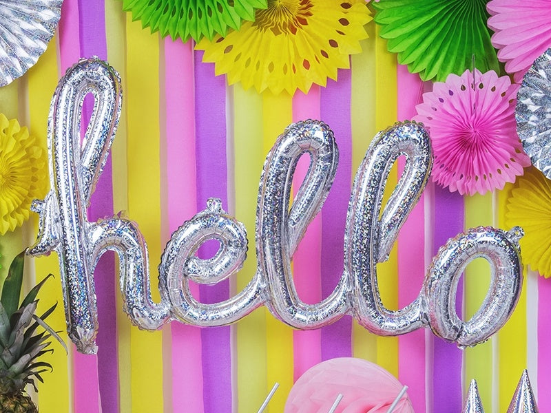 Folienballon Hello Holographic 72cm