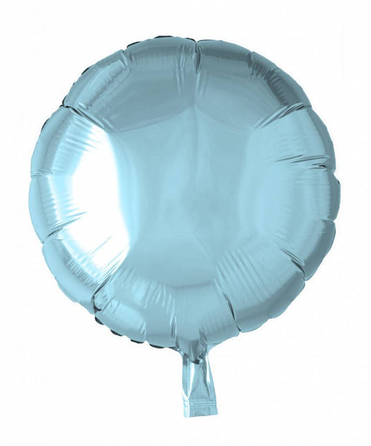 Heliumballon Rund Hellblau 46cm Leer