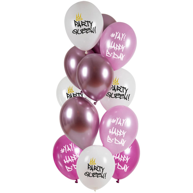 Alles Gute zum Geburtstag Ballons Party Queen 33cm 12pcs