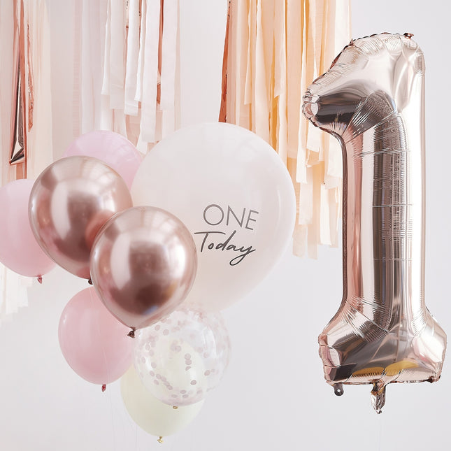 Rose Gold Luftballons Set 1 Jahr 10 Stück