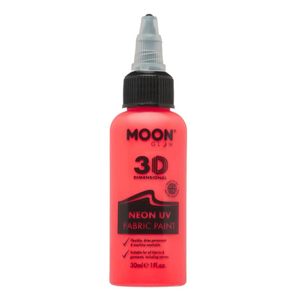 Moon Glow Neon UV-Gewebefarbe 30ml Intensives Rot 30ml