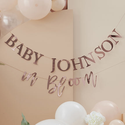 Rose Gold Baby Shower Girlande 2m