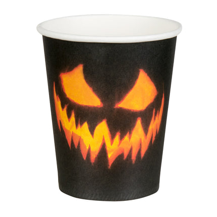 Halloween Becher Kürbis Papier 210ml 10 Stk.