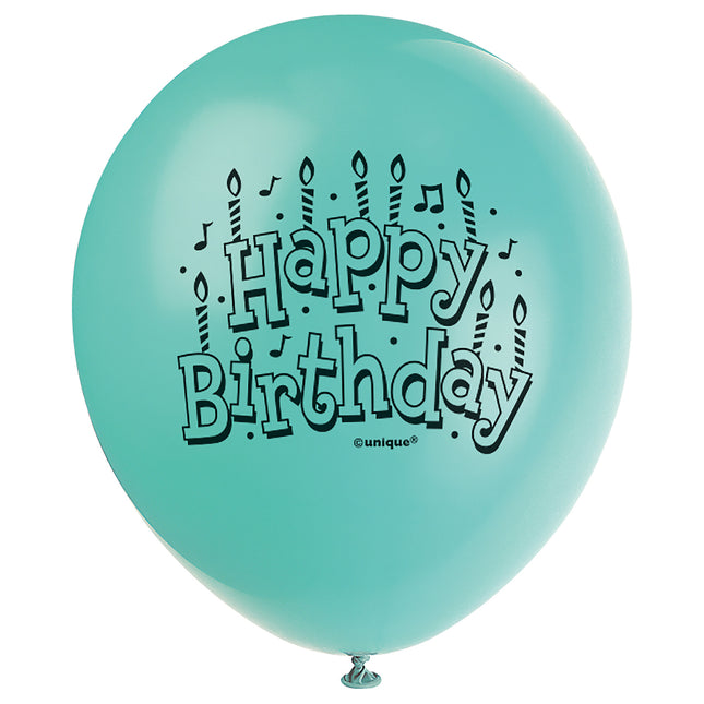 Happy Birthday Ballons Blau 23cm 15Stk