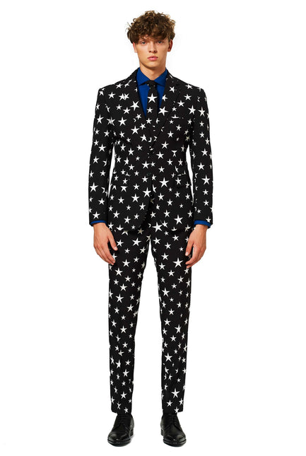 Schwarz Weiß Sterne Anzug Männer OppoSuits