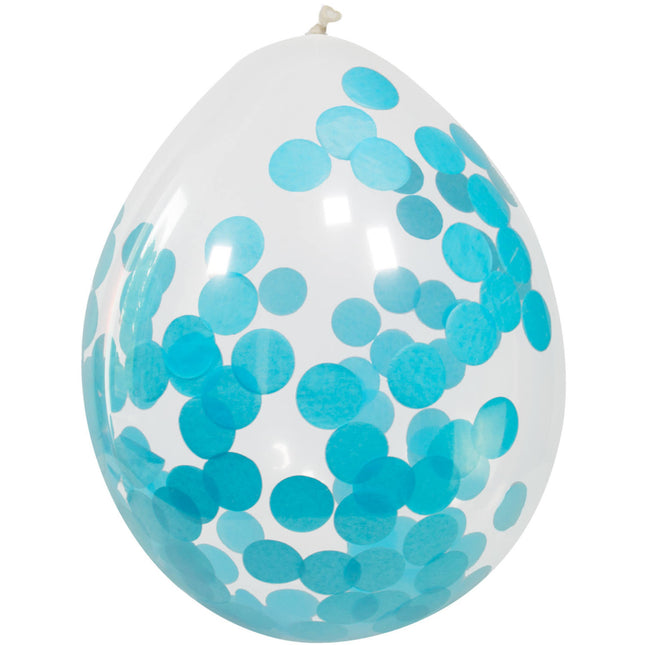 Konfetti Ballons Blau 30cm 4Stk