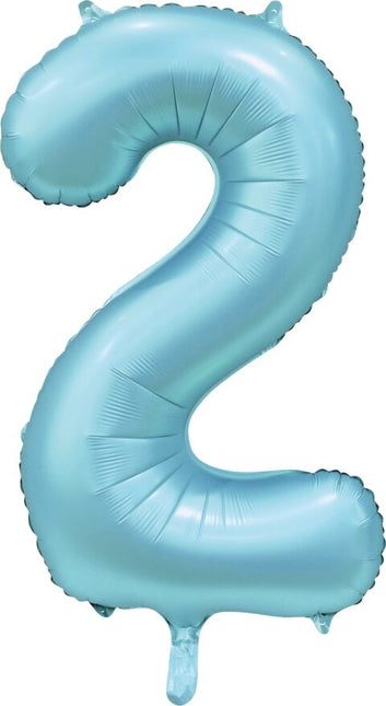 Hellblauer Figurenballon 2 Jahre Glanz 86cm