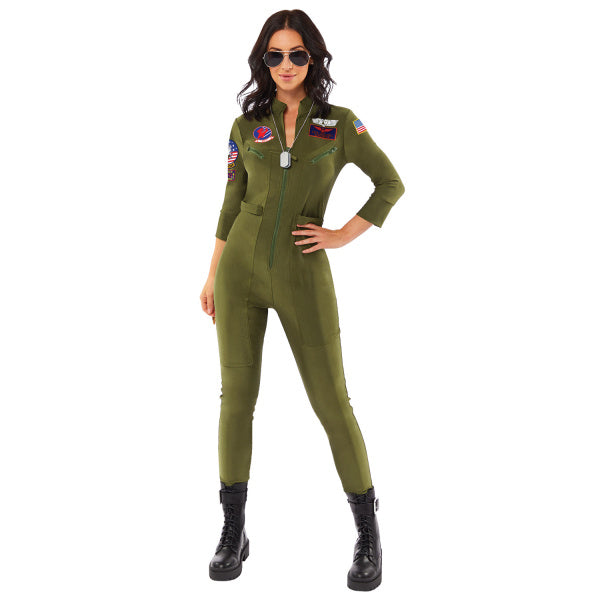 Erwachsenenkostüm Top Gun Jumpsuit Damen