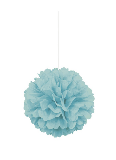 Terrific Teal 16" Hanging Tissue Pom Pom