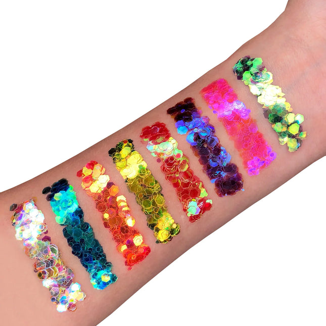 Moon Glitter Iridescent Chunky Glitter Gel Gelb 12ml