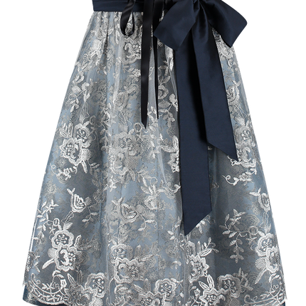 Blau Silber Dirndl Kleid Oktoberfest Damen 2 Stück