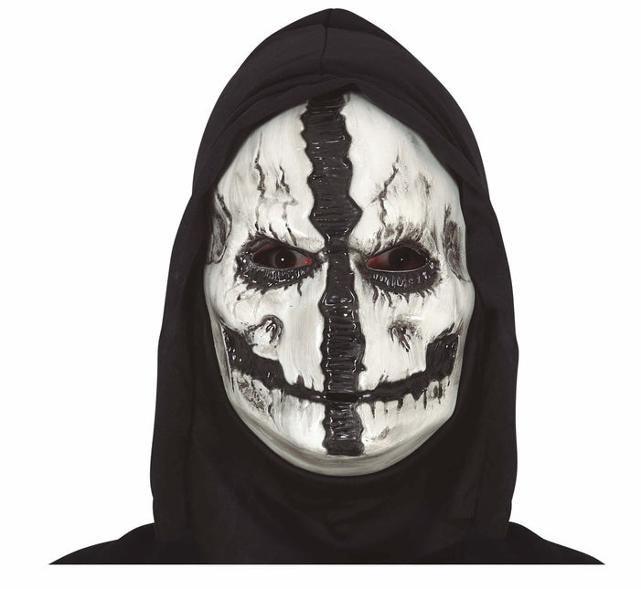 Schwarze und weiße Halloween Maske Totenkopf