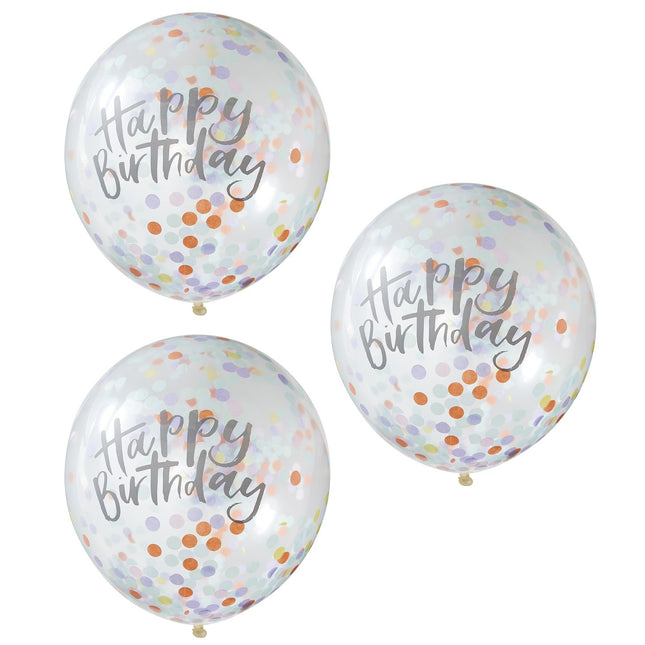 Alles Gute zum Geburtstag Konfetti-Ballons 30cm 5Stück