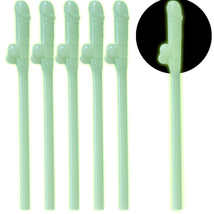 Strohhalme Dick Glow In The Dark 6pcs