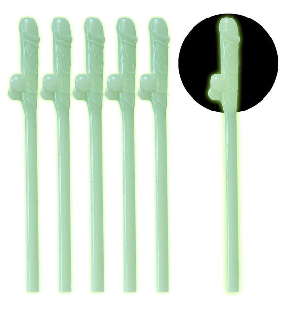 Strohhalme Dick Glow In The Dark 6pcs