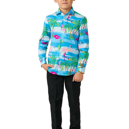 Hawaii Flamingo Shirt Junge OppoSuits