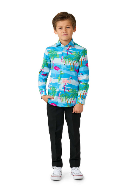 Hawaii Flamingo Shirt Junge OppoSuits