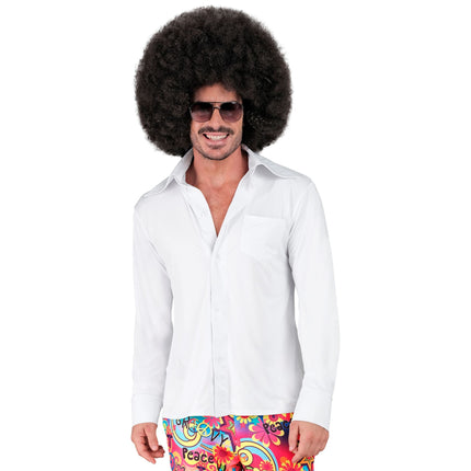 Disco 70S Bluse Weiß Männer Luxus